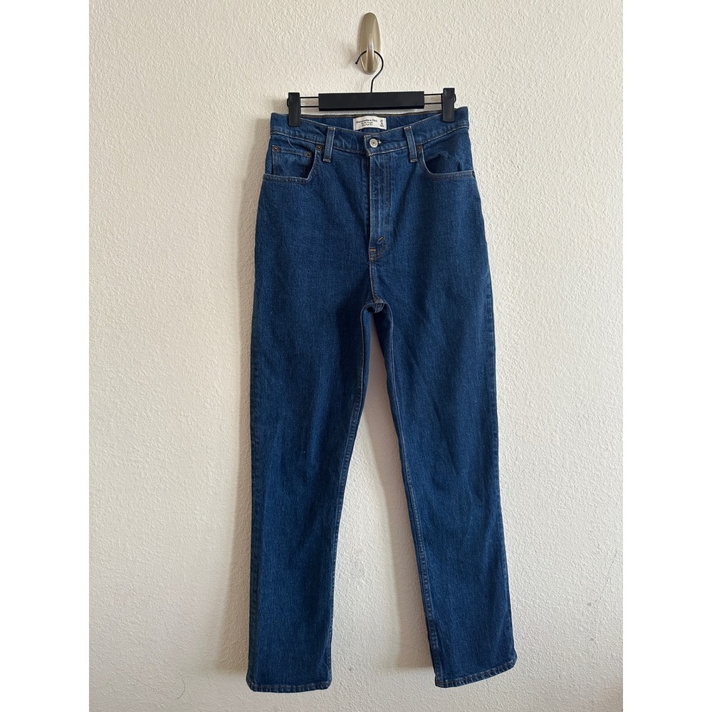 Abercrombie & Fitch 90s Straight Jeans Women 27/4R Blue Ultra High Rise Curve